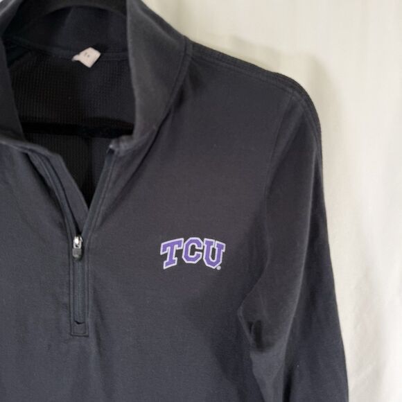 TCU Under Armour Sweater Large Black 1/4 Zip Turtleneck Long Sleeve Breathable - Picture 2 of 13